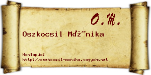 Oszkocsil Mónika névjegykártya
